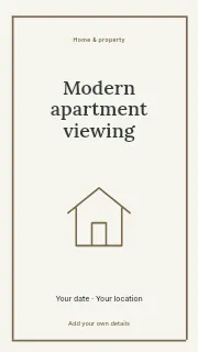 Modern apartment viewing instagram story template · Framed editorial