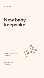 New baby keepsake instagram story template · Typography & ornament