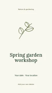 Spring garden workshop instagram story template · Illustrated folio