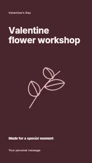 Valentine flower workshop instagram story template · Fine-line cover