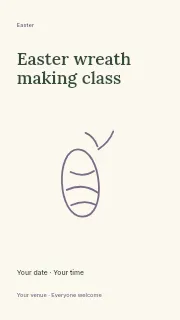 Easter wreath making class instagram story template · Fine-line cover
