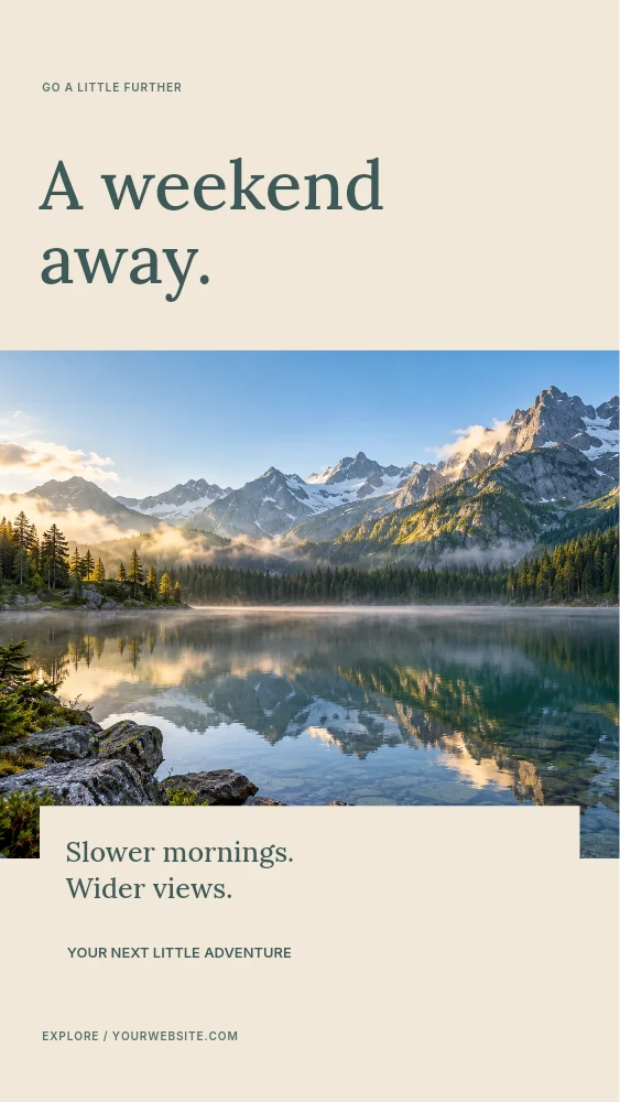 A weekend away instagram story template · Travel story