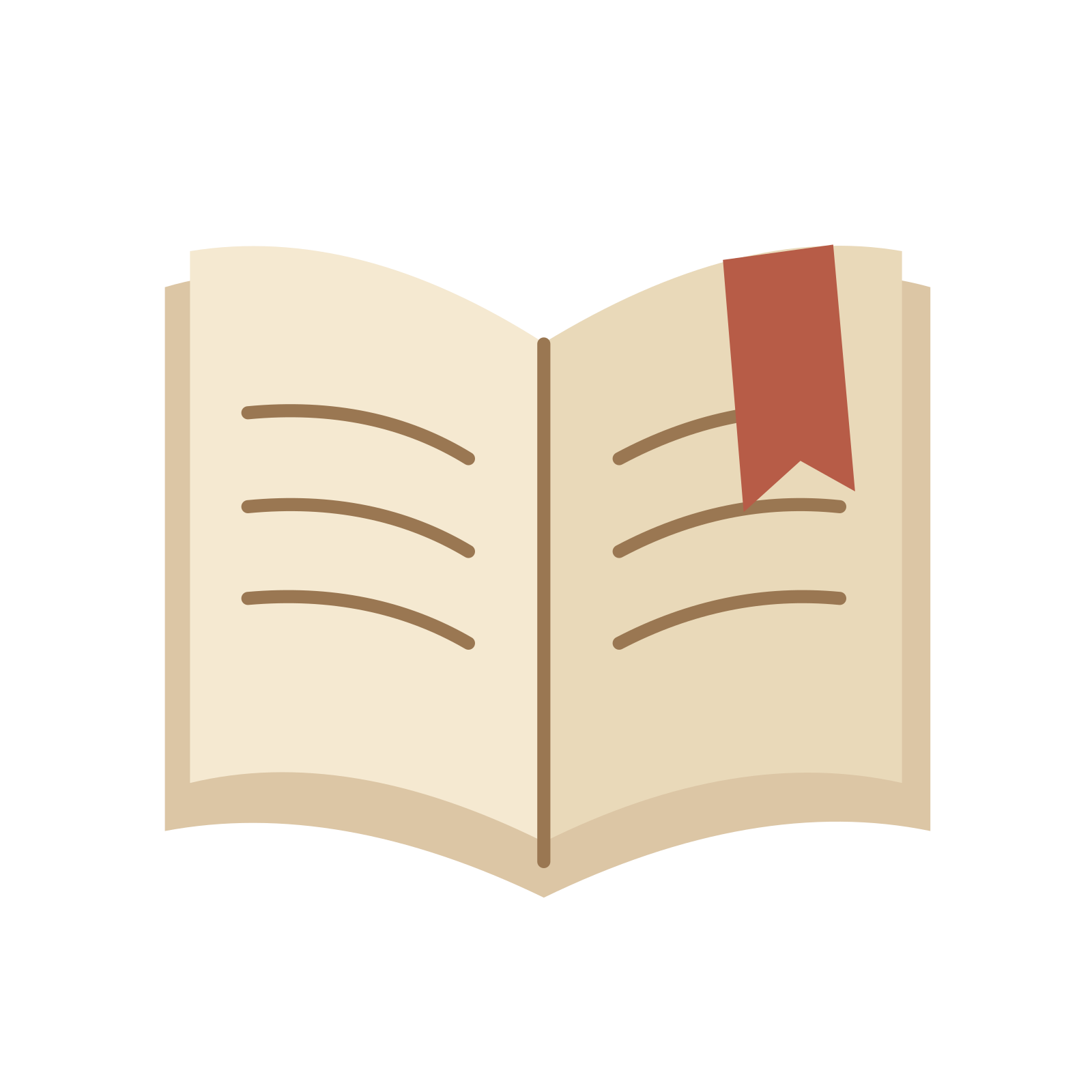 Open book study in a balanced, multicolour illustration with a transparent background.