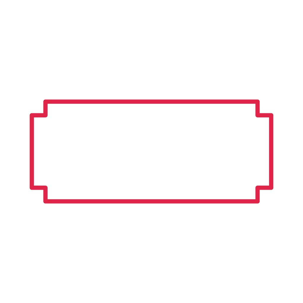 Wide stepped frame.