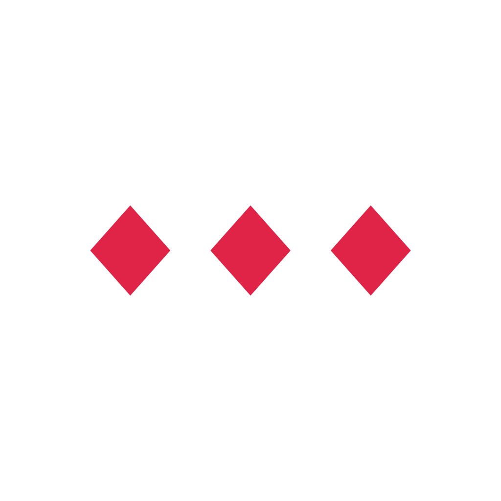 A horizontal divider repeats 3 diamonds motifs in an evenly spaced row.