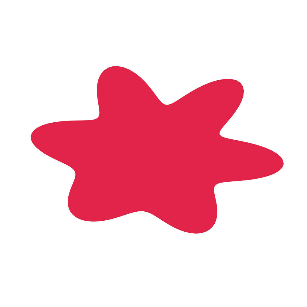 An organic wide form has 6 broad lobes and a smoothly varying outline.
