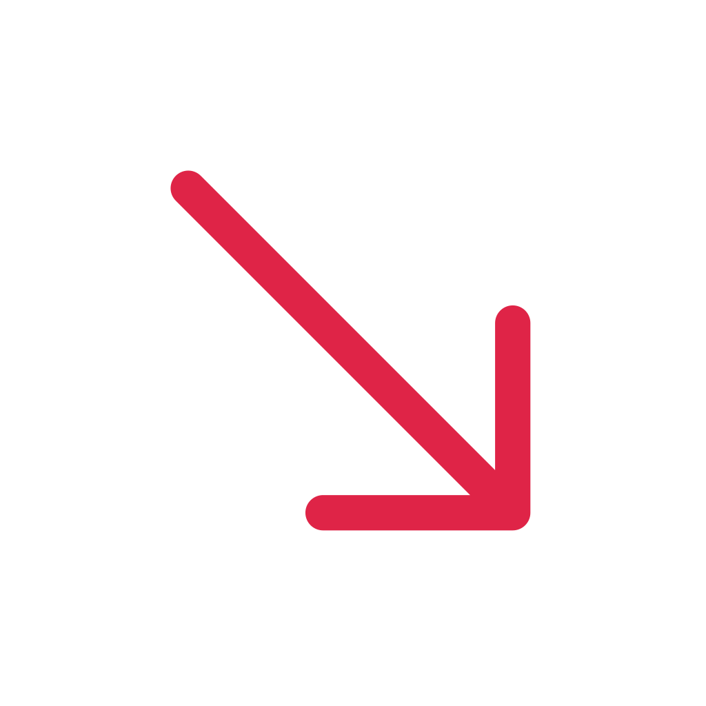 A straight arrow points down right with open space around its edges.