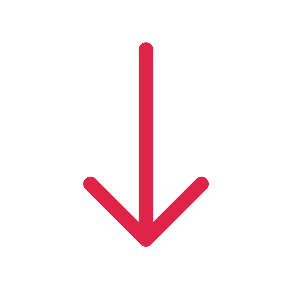 A straight arrow points down with open space around its edges.