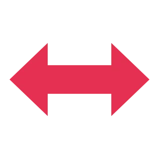 A horizontal red arrow has points at both ends.