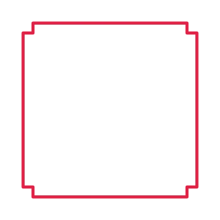 Square stepped frame.