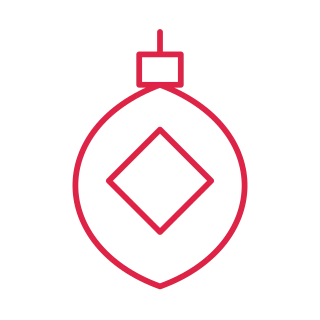 Drop Christmas ornament with diamond pattern.