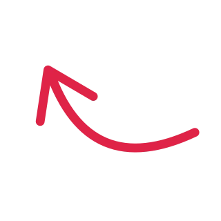 A curved arrow points up left with open space around its edges.