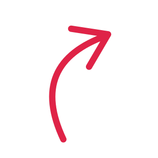 A curved arrow points up right with open space around its edges.