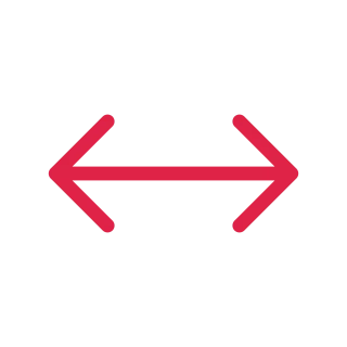 A double arrow points right with open space around its edges.