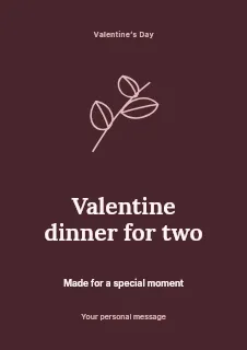 Valentine dinner for two flyer template · Illustrated folio