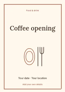 Spring Coffee Opening flyer template · Framed editorial