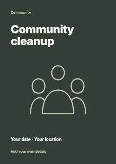 Winter Community Cleanup flyer template · Fine-line cover