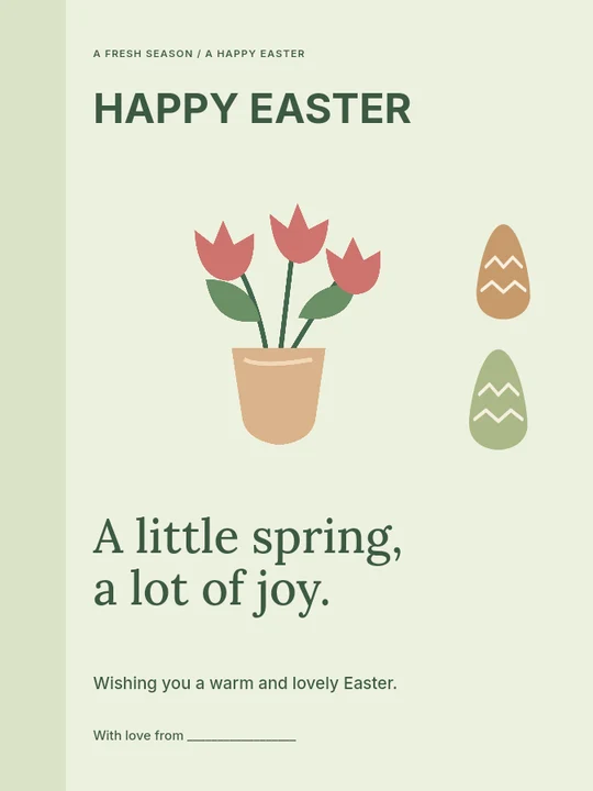 A little spring, a lot of joy — Easter greeting card template