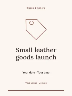 Small leather goods launch invitation template · Botanical invitation