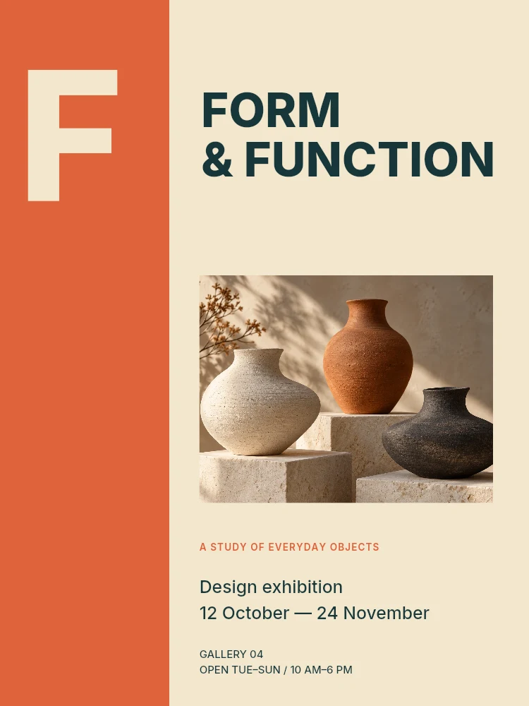 Form and function poster template · Exhibition poster