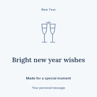 Bright New Year wishes social media post template · Illustrated folio