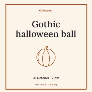 Gothic Halloween ball social media post template · Framed editorial