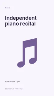 Independent piano recital instagram story template · Fine-line cover