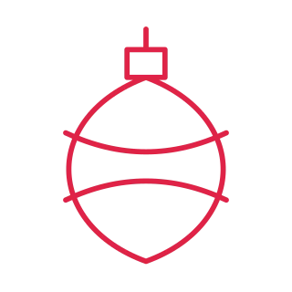 Drop Christmas ornament with latitude pattern.