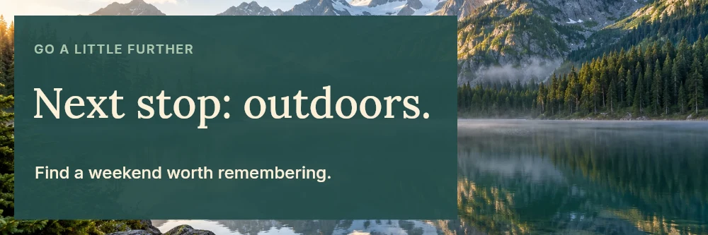 Next stop outdoors banner template · Travel banner