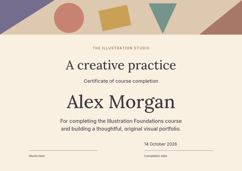 Illustration practice certificate template