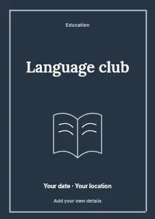 Spring Language Club flyer template · Framed editorial