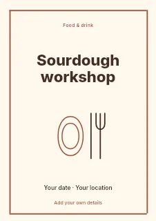 Spring Sourdough Workshop flyer template · Framed editorial