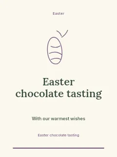 Easter chocolate tasting greeting card template · Botanical invitation