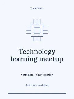 Technology learning meetup invitation template · Botanical invitation