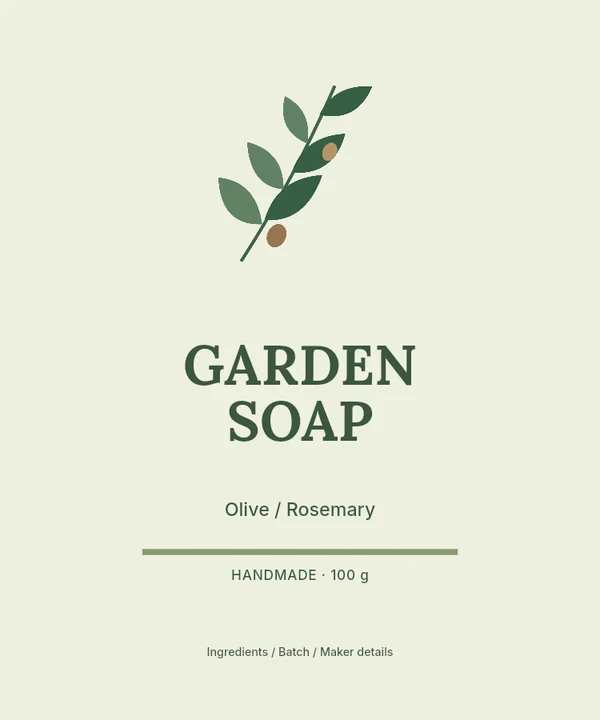 Botanical soap product label template