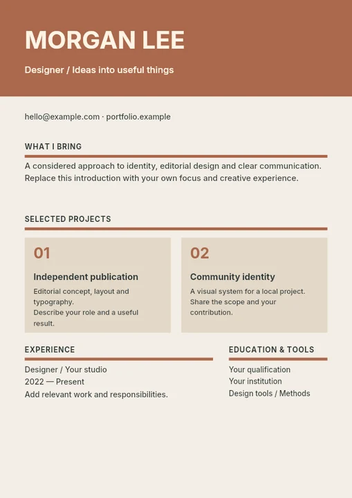 Creative portfolio resume template