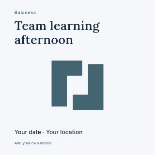 Team learning afternoon social media post template · Fine-line cover