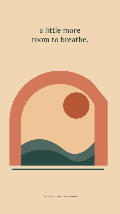 Quiet horizon phone wallpaper template · Illustrated phone wallpaper