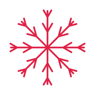 8 arm snowflake with 2 branch tiers at 30 degrees.