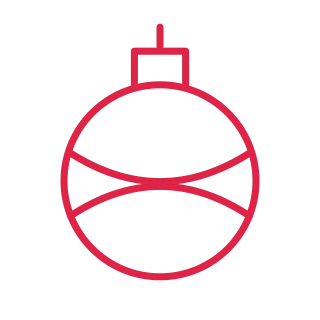 Round Christmas ornament.