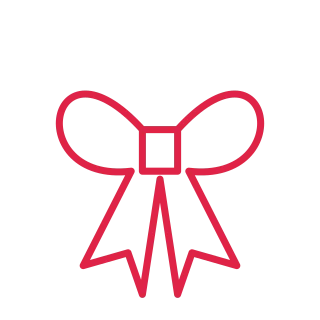 Symmetrical festive bow.