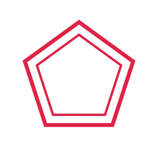 A 5 sided geometric frame uses two nested outlines.