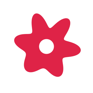 An organic petal form has 6 broad lobes and a smoothly varying outline.