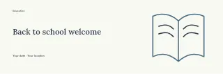 Back to school welcome banner template · Horizontal photo dialogue