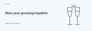 New Year growing together banner template · Horizontal photo dialogue