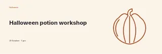 Halloween potion workshop banner template · Horizontal photo dialogue