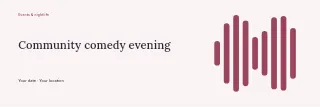 Community comedy evening banner template · Horizontal photo dialogue