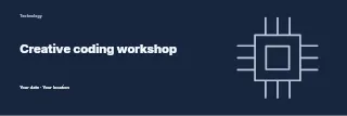 Creative coding workshop banner template · Horizontal photo dialogue