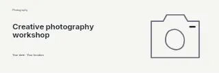 Creative photography workshop banner template · Horizontal photo dialogue