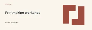 Printmaking workshop banner template · Horizontal photo dialogue